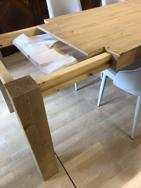 Tavolo country abete spazzolato naturale - immagine 3