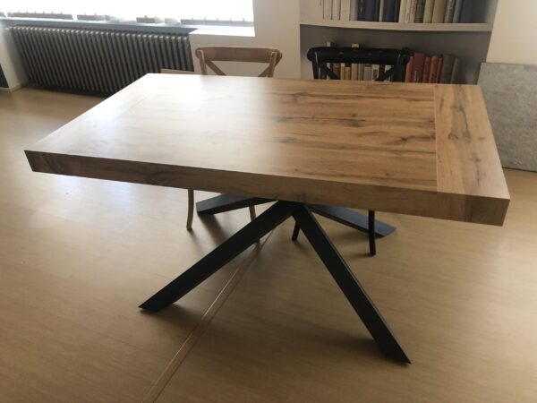 Tavolo 160 intreccio lamina allungabile finitura rovere nodato b - immagine 7