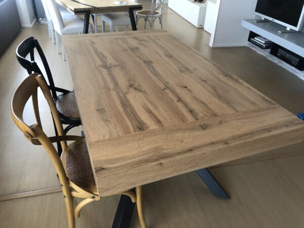 Tavolo 160 intreccio lamina allungabile finitura rovere nodato - immagine 8
