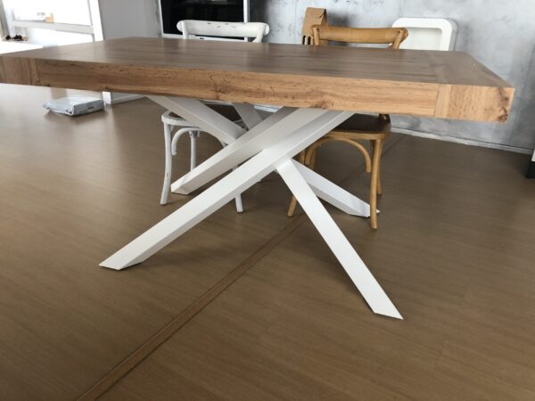 Tavolo 160 intreccio lamina allungabile finitura rovere nodato - immagine 4
