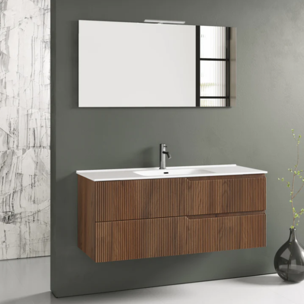 Mobile Bagno sospeso canneto  Rovere scuro 61-71-81-91-101-121 cm - immagine 2