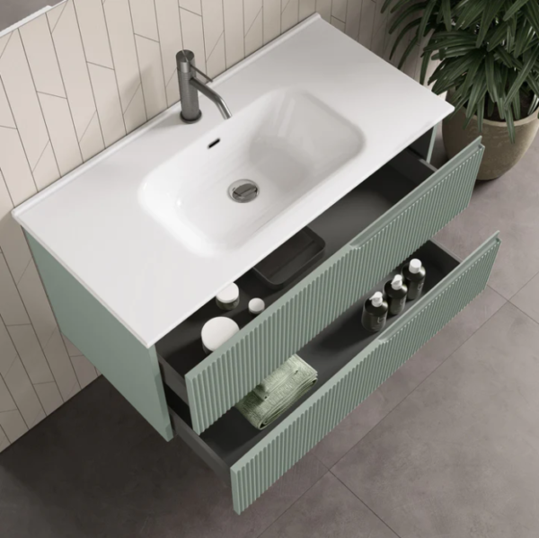 Mobile Bagno sospeso canneto   Salvia 61-71-81-91-101-121 cm - immagine 3